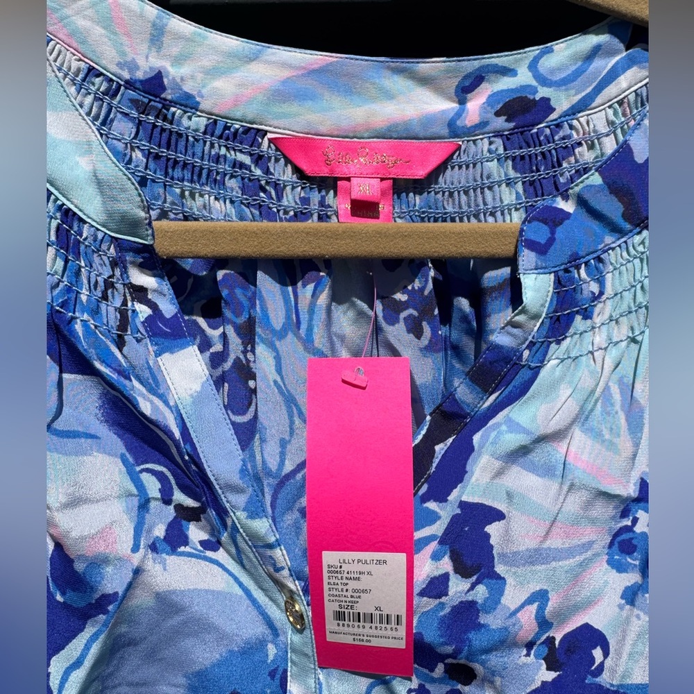 Lilly Pulitzer Multicolor Blue and Pink blouse